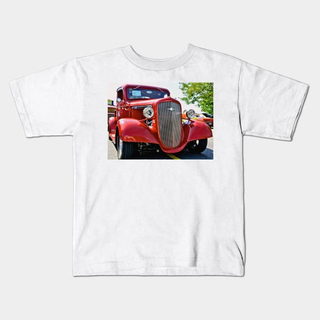 Red Custom Chevy Truck Kids T-Shirt by Scubagirlamy